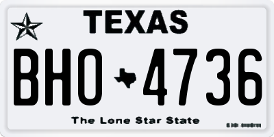TX license plate BHO4736