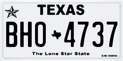 TX license plate BHO4737