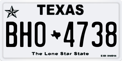 TX license plate BHO4738