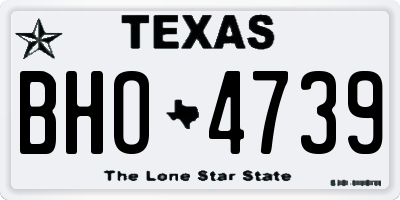 TX license plate BHO4739