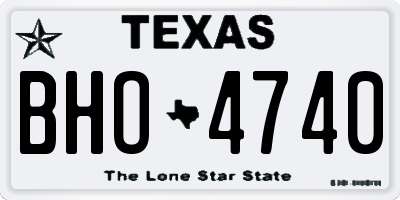 TX license plate BHO4740