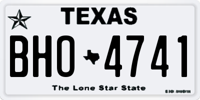 TX license plate BHO4741