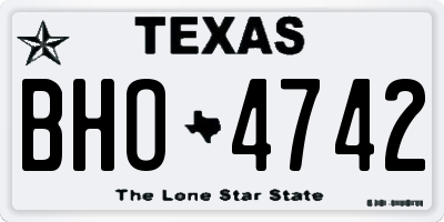 TX license plate BHO4742