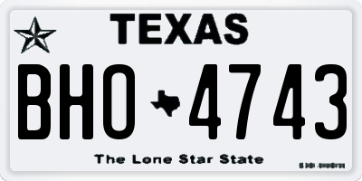 TX license plate BHO4743