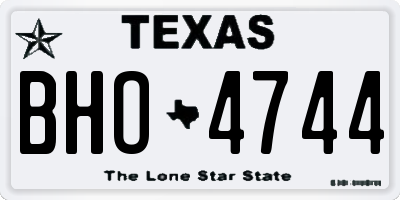 TX license plate BHO4744