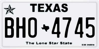TX license plate BHO4745