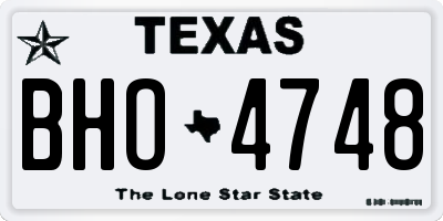 TX license plate BHO4748