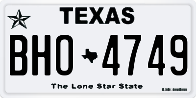 TX license plate BHO4749
