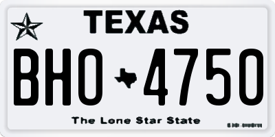 TX license plate BHO4750