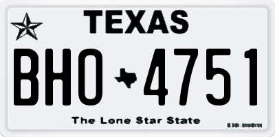 TX license plate BHO4751