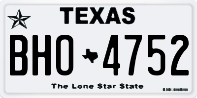 TX license plate BHO4752