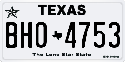 TX license plate BHO4753