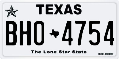 TX license plate BHO4754