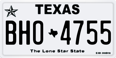 TX license plate BHO4755
