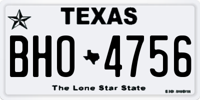 TX license plate BHO4756