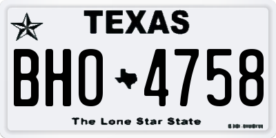 TX license plate BHO4758
