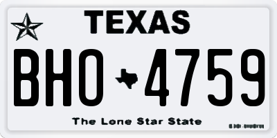 TX license plate BHO4759