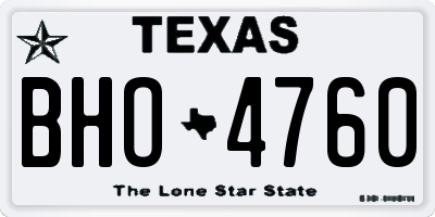 TX license plate BHO4760