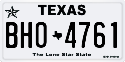 TX license plate BHO4761