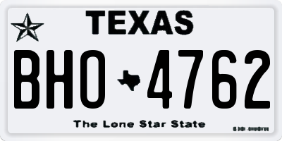 TX license plate BHO4762