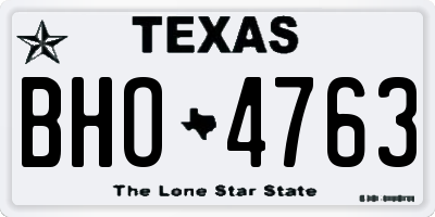 TX license plate BHO4763