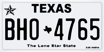 TX license plate BHO4765