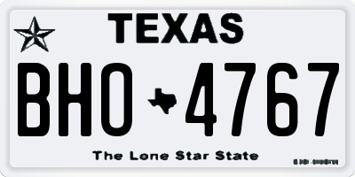 TX license plate BHO4767