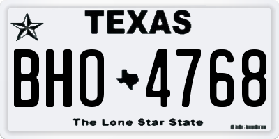 TX license plate BHO4768