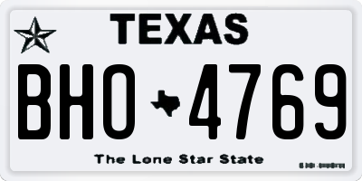 TX license plate BHO4769