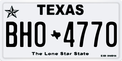 TX license plate BHO4770
