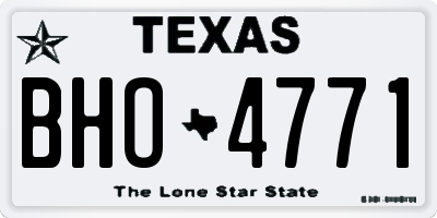 TX license plate BHO4771