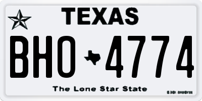 TX license plate BHO4774