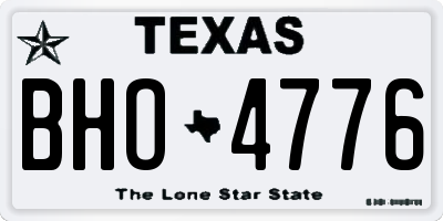 TX license plate BHO4776