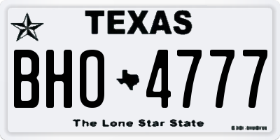 TX license plate BHO4777