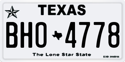 TX license plate BHO4778