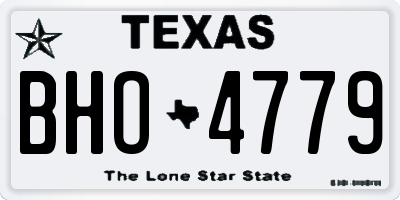 TX license plate BHO4779