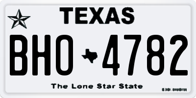 TX license plate BHO4782