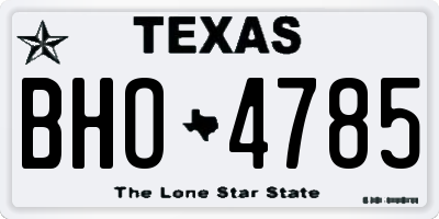 TX license plate BHO4785