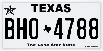 TX license plate BHO4788