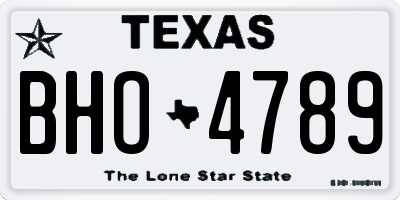 TX license plate BHO4789