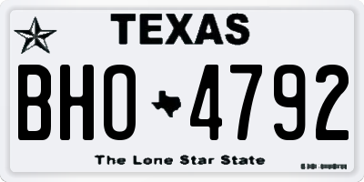 TX license plate BHO4792