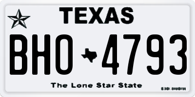 TX license plate BHO4793