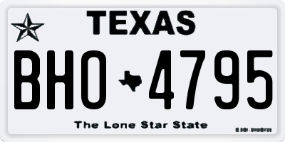 TX license plate BHO4795