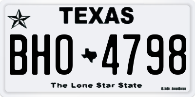 TX license plate BHO4798