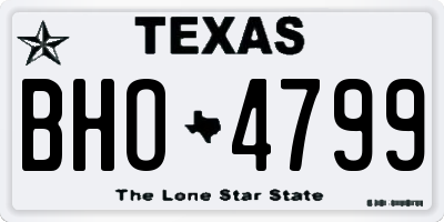 TX license plate BHO4799
