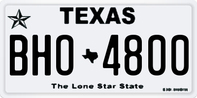 TX license plate BHO4800