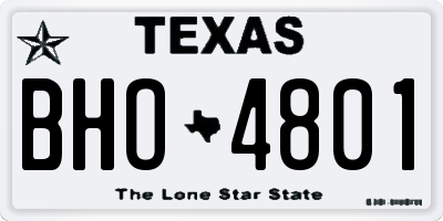 TX license plate BHO4801
