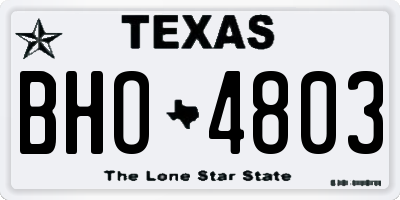 TX license plate BHO4803