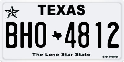 TX license plate BHO4812