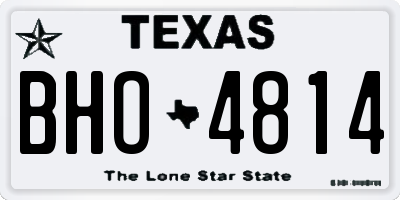 TX license plate BHO4814